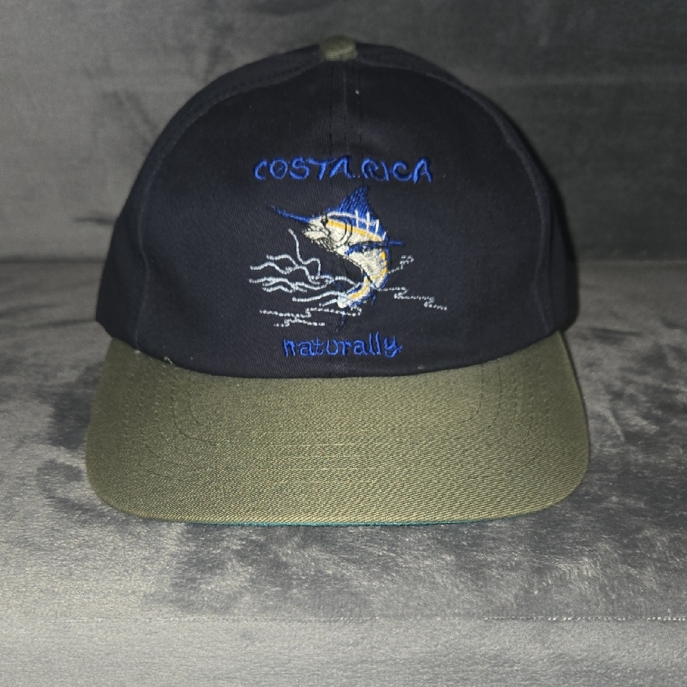 Costa Rica Naturally Embroidered Hat - Black and Green